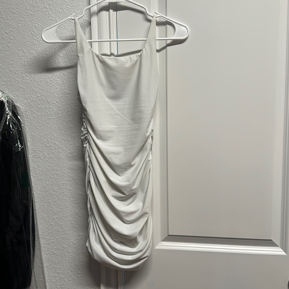 Tiger most white ruche mini dress xs